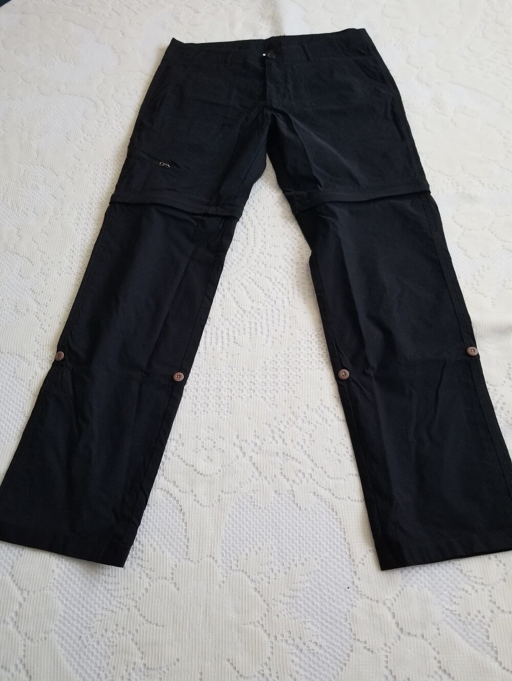 Black Convertible Zip-Off Hiking Pants Men's 30